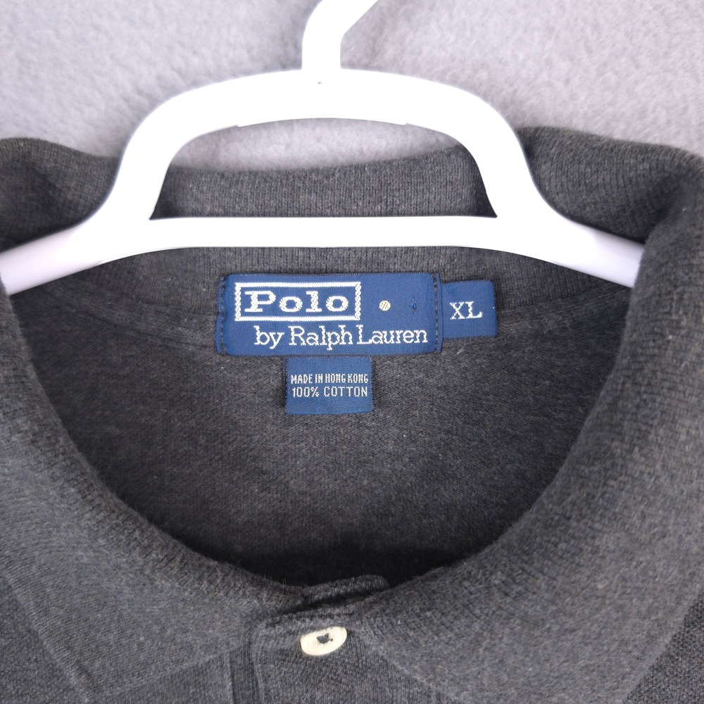 Polo Ralph Lauren Shirt Polo Short Sleeve Gray XL Cotton Pink Pony Vintage - Picture 2 of 10